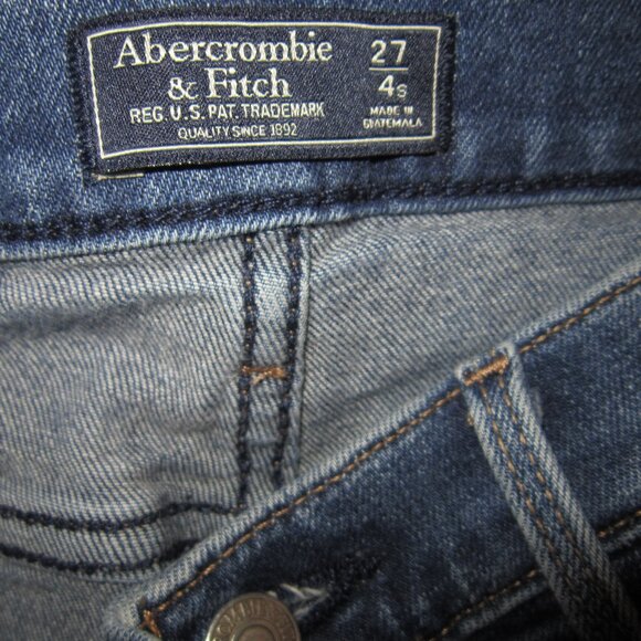 Abercrombie & Fitch 27 4 S Flare Jeans High Rise Bell Bottom Stretch Blue Short - Picture 3 of 3